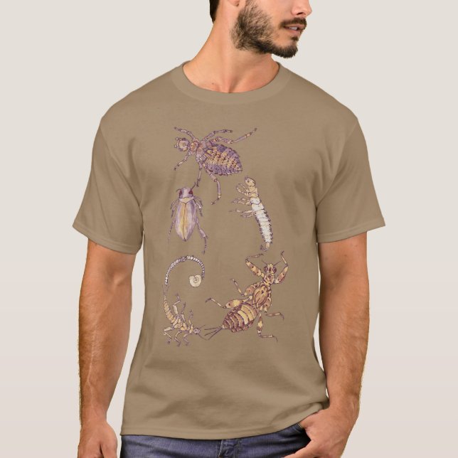 T-shirt Spirale de Fibonacci sur les bugs d'eau douce (Devant)