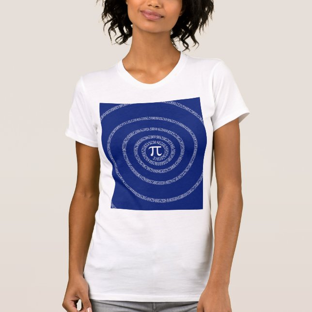 T-shirt Spirale pour typographie de Pi sur Blue (Devant)