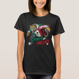 T-shirt Spirit of Mexico - Léopard & Drapeau Mexicain Grap