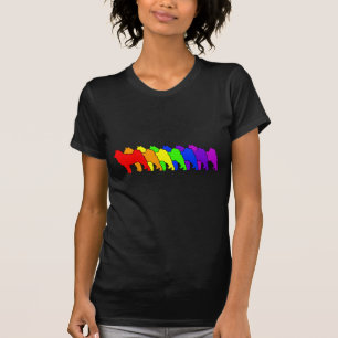 T-shirt Spitz finlandais d'arc-en-ciel