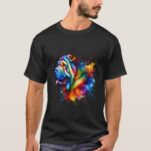 T-shirt Splash Art Shar-Pei Chinois Shar Pei