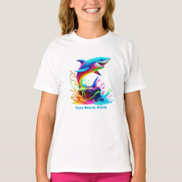 T-shirt Splash de requin coloré