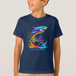 T-shirt Splash de requin coloré