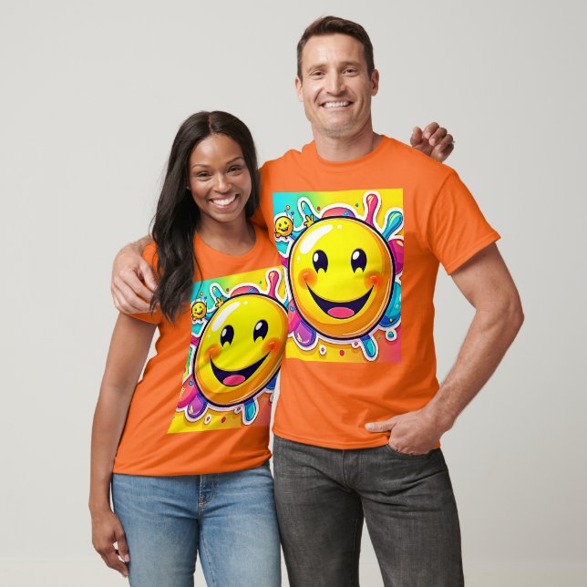 T-shirt Splashy Happy Emoji Fun (Unisexe)