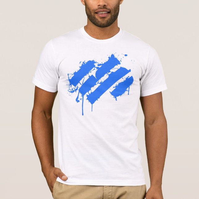 T-shirt Splatter blue (Devant)