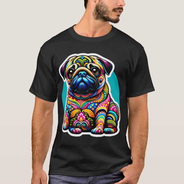 T-shirt Splendeur de bouledogue psychédélique : une tapiss (Devant)