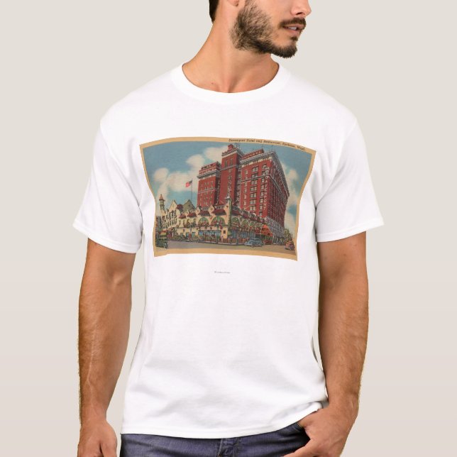 T-shirt Spokane, WA - vue de l'hôtel #2 de Davenport (Devant)