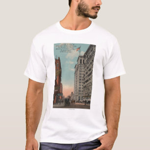 T-shirt Spokane, WA - vue du centre avec Horsecarts