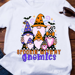 T-shirt Spookin’ Avec Mes Gnomies : Amis Rétro Halloween