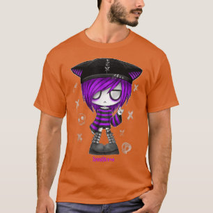 T-shirt Spookscene Edgy Kitty Chapeau Scene Enfant Emo Alt