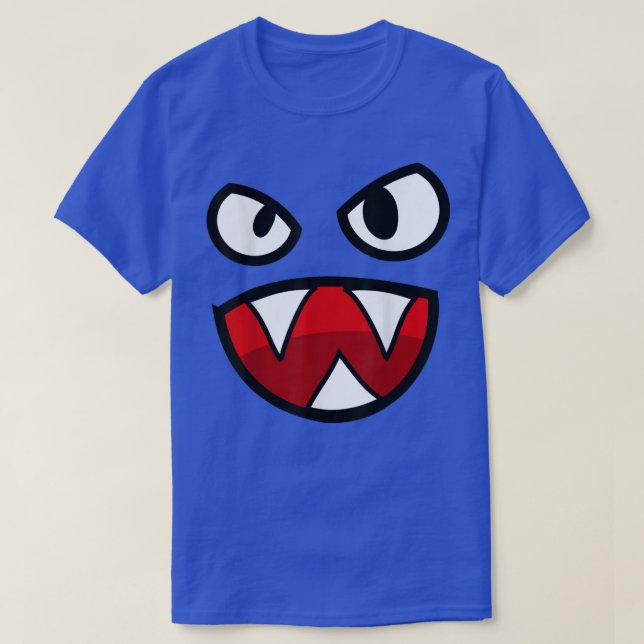 T-shirt Spooky Face , Scary Angry Face Pointy Teeth  (Design devant)