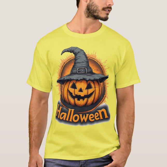 T-shirt Spooky Jack-O'-Lantern Pumpkin (Devant)