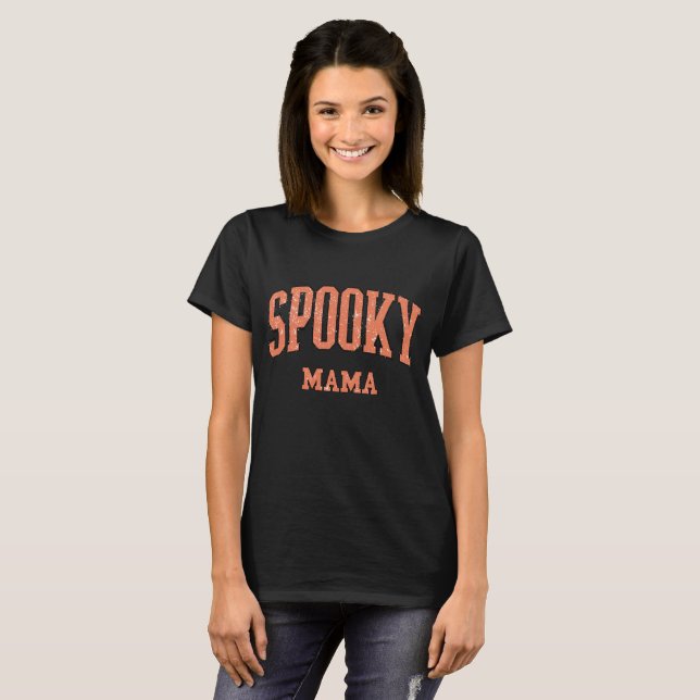 T-shirt Spooky Mama Retro Halloween  (Devant entier)