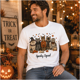 T-shirt Spooky Squad Halloween Cats Illustration