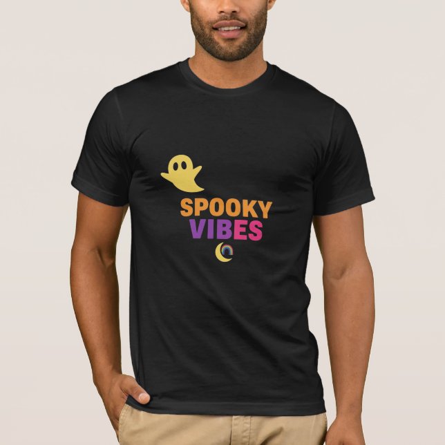 T-shirt Spooky Vibes Ghost Rainbow (Devant)
