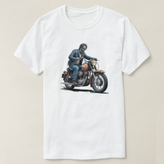 T-shirt Spooky Zombie Biker Classic Motorcycle