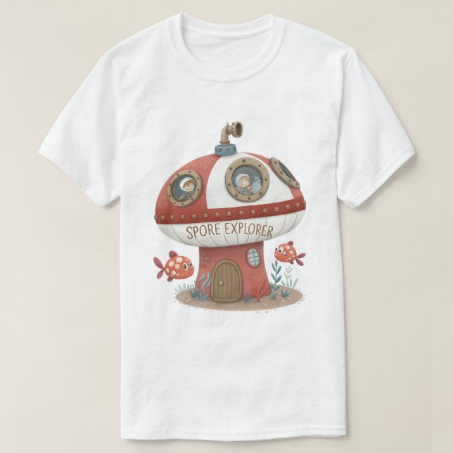 T-shirt Spore Explorer - Steampunk Toadstool Sous-marin T- (Design devant)