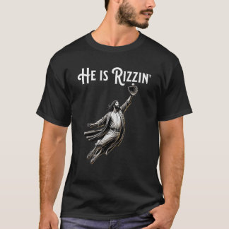 T-shirt Sport amusant Rizz Il est Rizzin Jésus Jouer Baseb