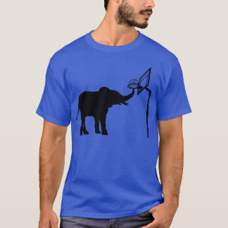 T-shirt sport basketball playing elephant funny retro