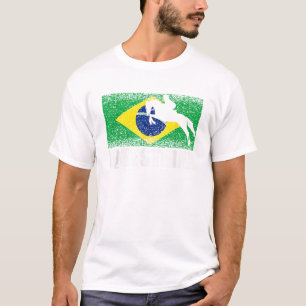 T-shirt Sport équestre rétro Brésil Drapeau brésilien Chev
