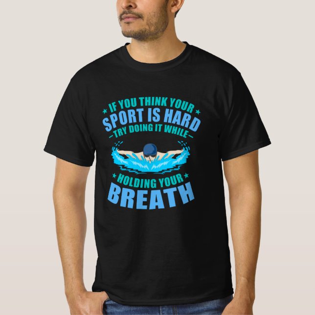 T-shirt Sport Est Dur Amusant Swimmer Coach Natation Homme (Devant)