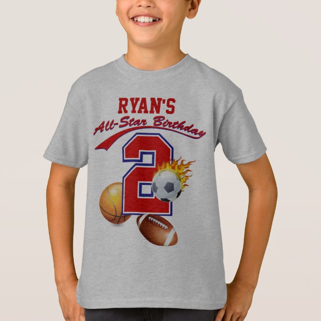 T-shirt sport étoile 2e anniversaire (Devant)