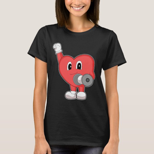 T-shirt Sport Heart Fitness Dumbbell Sports (Devant)