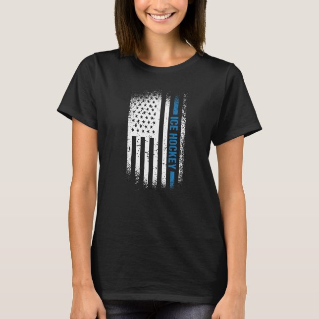 T-shirt Sport Us Flag Ice Hockey Premium_5 (Devant)