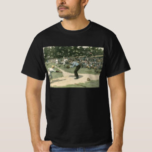 T-shirt Sports Anciens, Joueur de Baseball Glissant dans l