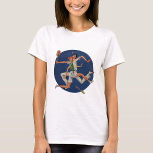 T-shirt Sports Anciens, Joueurs de Tennis se Heurtent avec