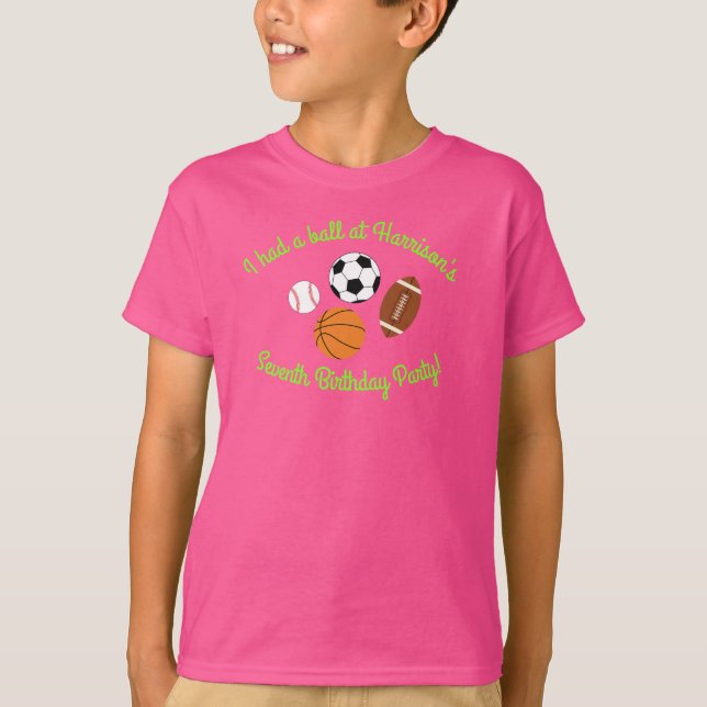 T-shirt Sports Anniversaire Fête Enfants Cute Rose Girls (Devant)