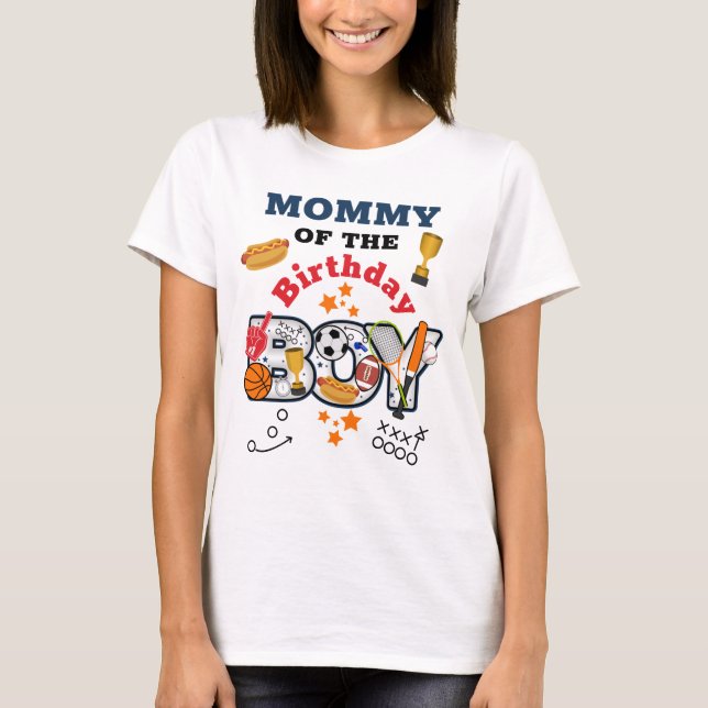 T-shirt Sports Anniversaire Garçon maman de l'Anniversaire (Devant)