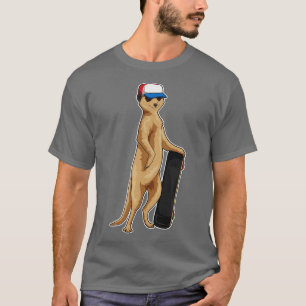 T-shirt Sports de skateboard de suricate patineur