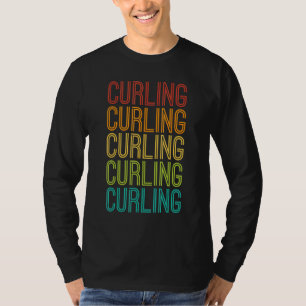 T-shirt Sports d'hiver de curling rétros vintages