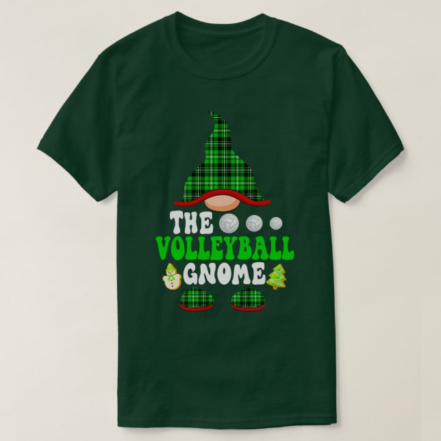 T-shirt Sporty Gnome Baseball Plaid Noël (Design devant)