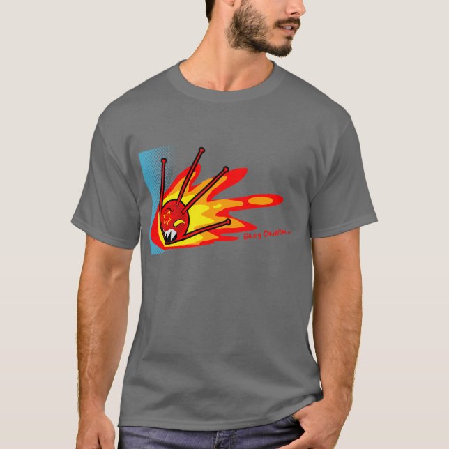 T-shirt spoutnik sur le feu (Devant)
