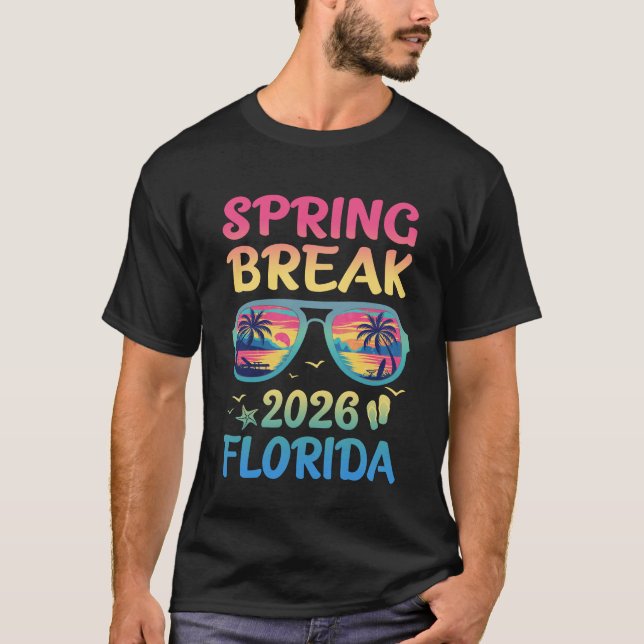 T-shirt Spring Break Florida 2026 Vacation Trip Sunglasses (Devant)