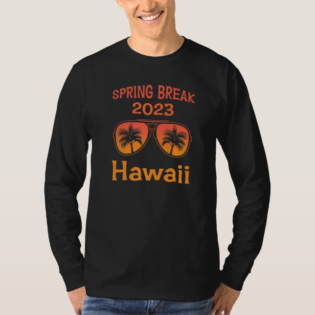 T-shirt Spring Break Hawaii Vacation Retro Sunset Graphism (Devant)