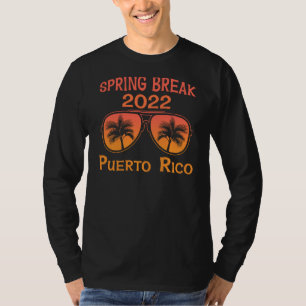 T-shirt Spring Break Island 2022 Vintage Retro Palm Tree S