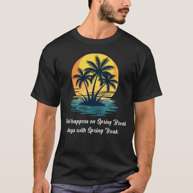 T-shirt Spring Break Palm Tree Party Tee (Devant)
