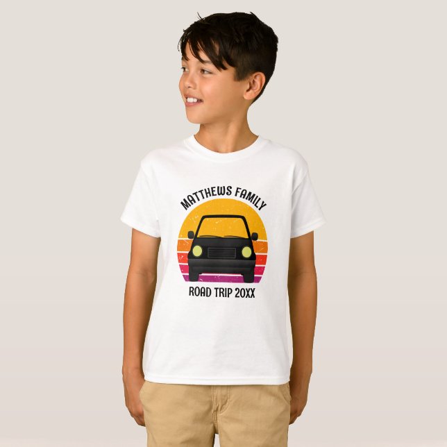 T-shirt Spring Break Road Trip Sunset Custom Kids (Devant entier)