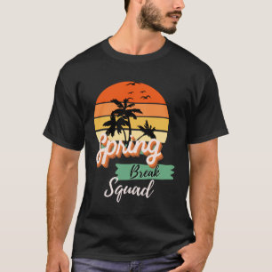 T-shirt Spring Break Squad Retro Palm Trees Family Beach V