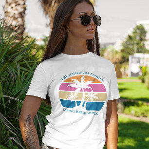 T-shirt Spring Break Trip Beach Sunset Custom Family
