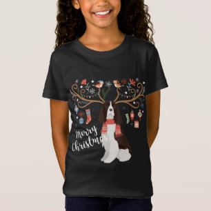 T-Shirt Springer anglais espagnol renne de Noël chien