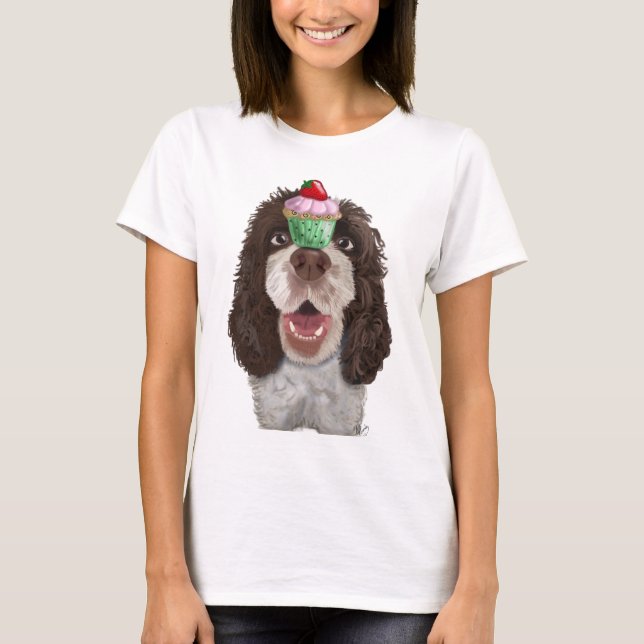 T-shirt Springer Spaniel avec Cupcake 2 (Devant)