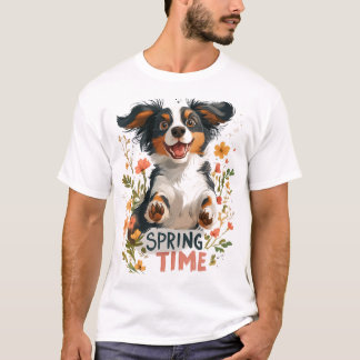 T-shirt Springer Spaniel - Design de dessin au printemps
