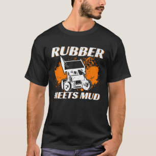T-shirt Sprint Car Racing Rubber Rencontre Mud Race