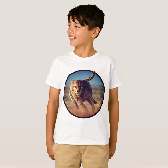 T-shirt Sprinter l'illustration de guépard (Devant entier)