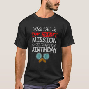 T-shirt Spy Birthday Party Thème Top Secret Mission Garçon