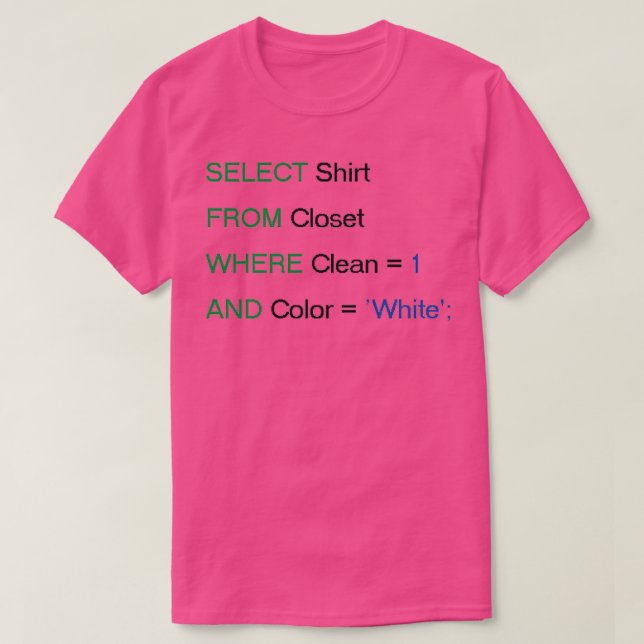 T-shirt SQL Select Funny (Design devant)